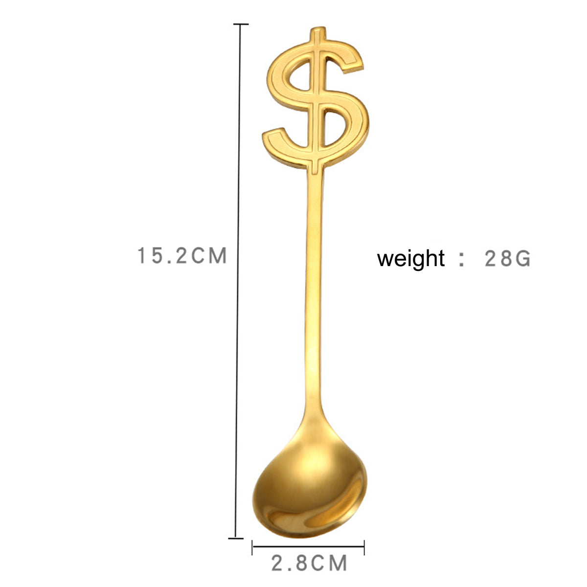 Dollar Shaped Spoon Coffee Stainless Steel Teaspoon ( Gold )