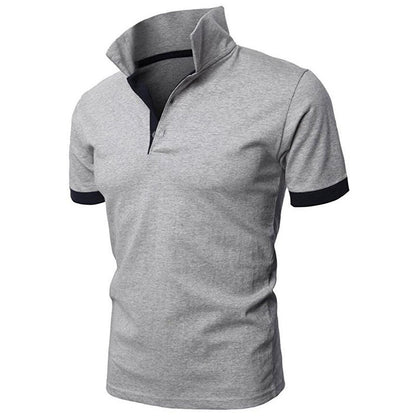 Men's Regular-fit Short-Sleeve Polyester Lapel Polo Shirt