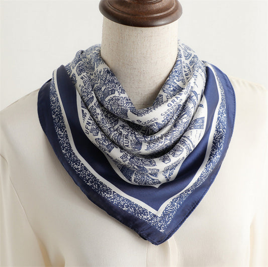 Custom 27.5" x 27.5" Silk Like Neck Scarf Women's Fashion Bandana