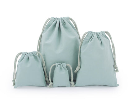 Custom Colorful 8 Oz Cotton Canvas Cloth Drawstring Bags Jewelry Wedding Candy Gift Bags