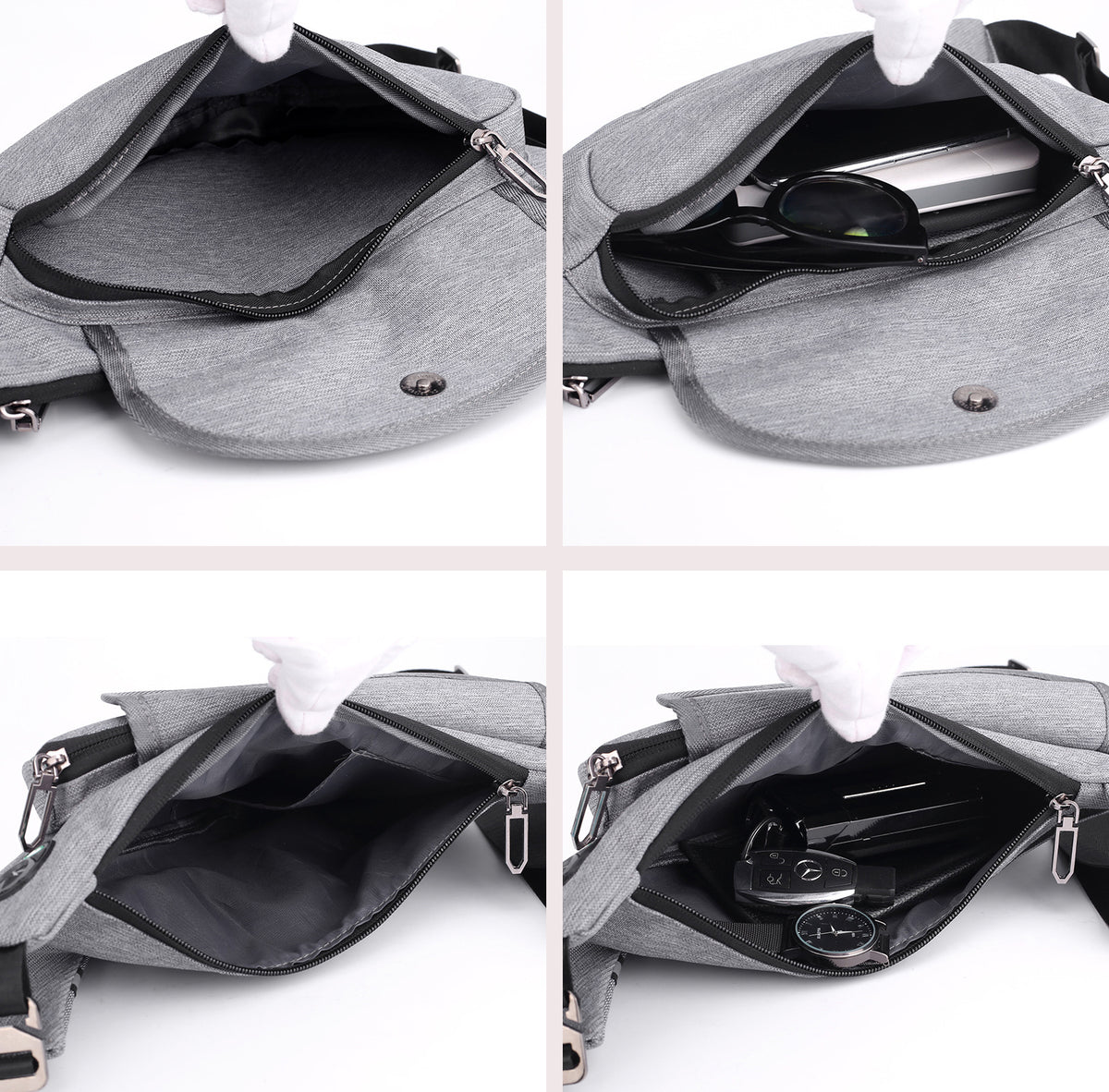 Men`s Sling Bag Chest Shoulder Backpack Travel Outdoors CrossBody Bags W/Earphone Hole