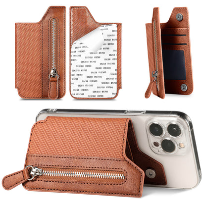 Stick-on Phone Wallet, Slim Expandable Credit Card Pocket