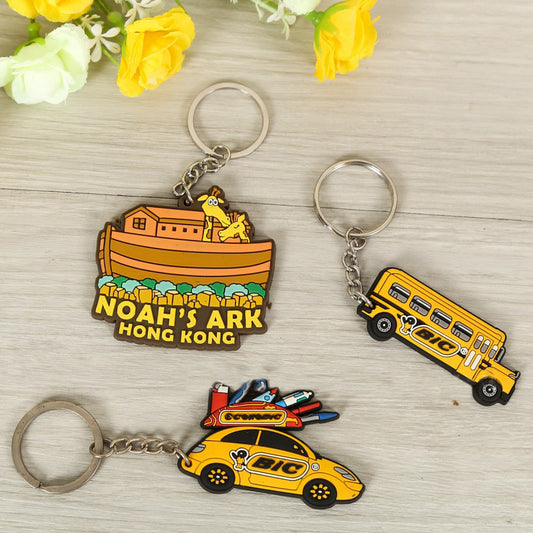 Custom 3D Raised Shaped Soft Touch PVC Keychain - Two Sides Printing