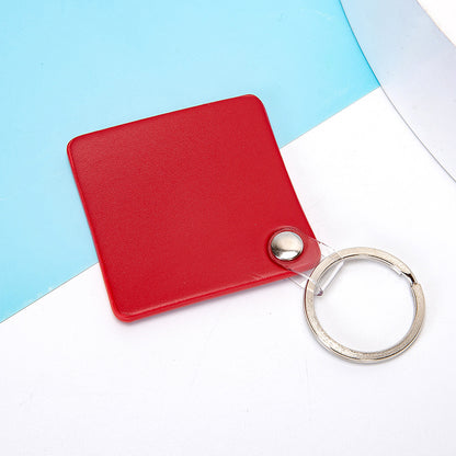 Square PU Leather Keychain for Car Home Key Ring Strap Holder Lanyard Universal Key Fob Keychain