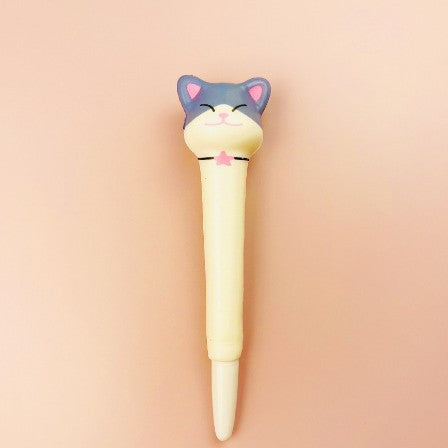 Cute Cat Stress Reliever Pen 2" 1 Squeeze Toy Pen PU Foam Gel Ink Pen