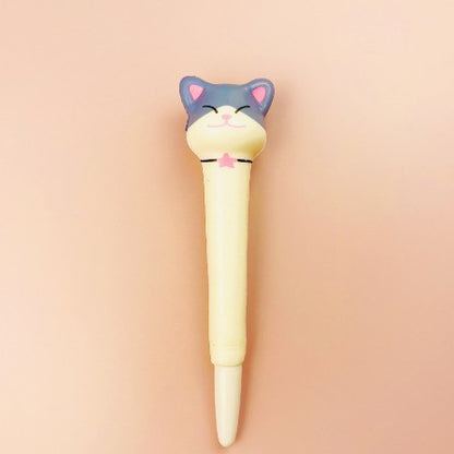 Cute Cat Stress Reliever Pen 2" 1 Squeeze Toy Pen PU Foam Gel Ink Pen