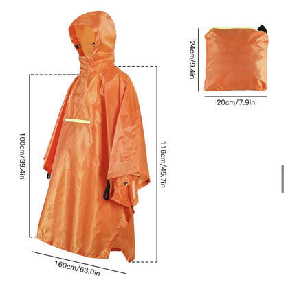 Waterproof Photography Rain Poncho, Hooded Rain Cape with Zipper Pocket & Storage Bag