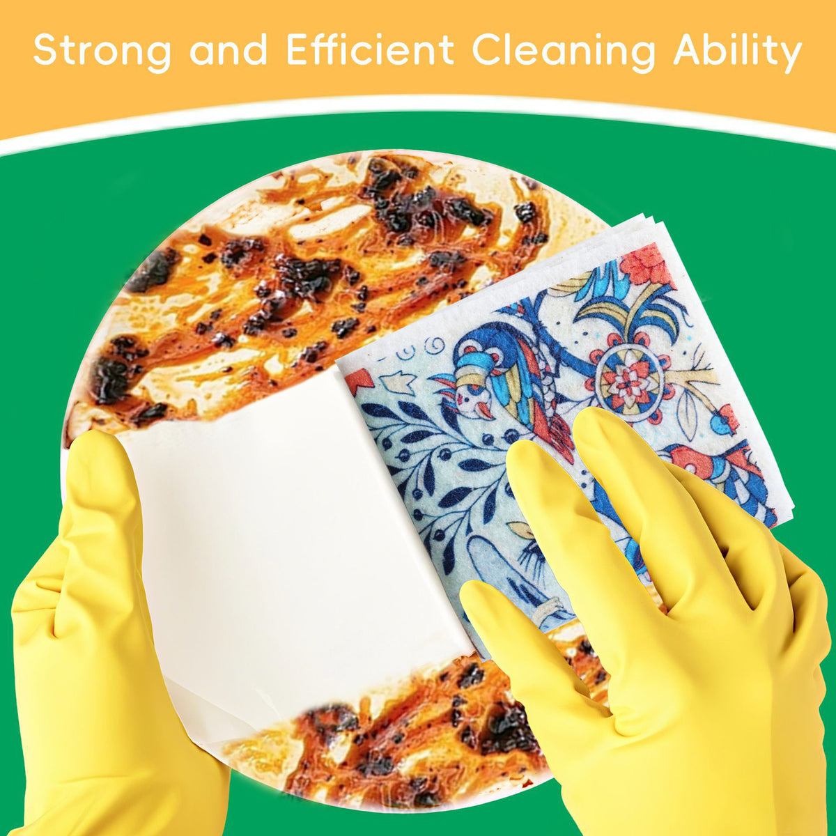 6.7" x 7.5" Custom Halloween Cellulose Sponge Cloths Cleaning Rag