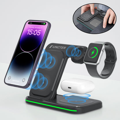 Magnetic 3" 1 Wireless Charging Station Wireless Charging Pad Travel Charger For Multiple Devices