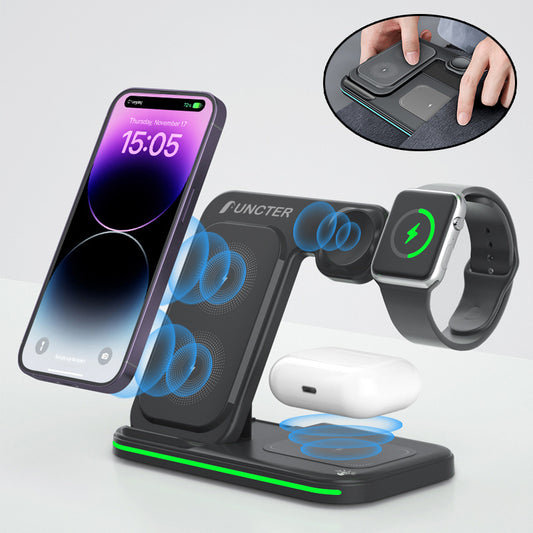 Magnetic 3" 1 Wireless Charging Station Wireless Charging Pad Travel Charger For Multiple Devices