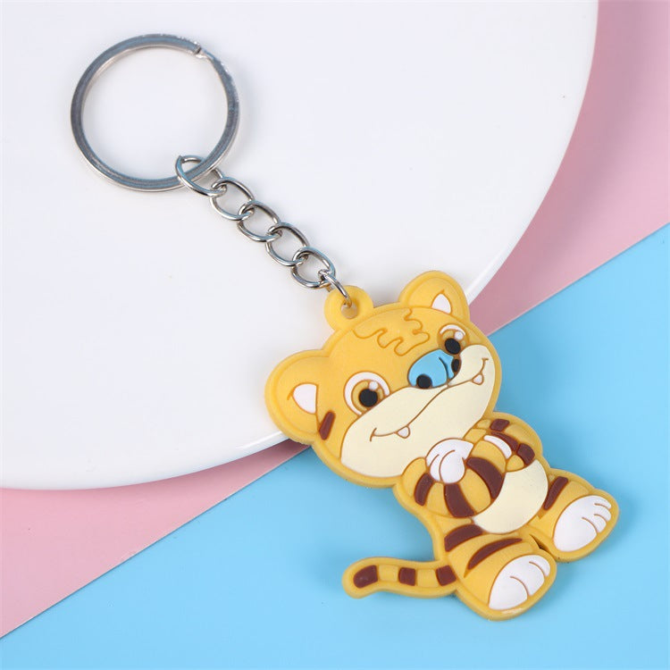 Custom 3D Raised Shaped Soft Touch PVC Keychain - Two Sides Printing