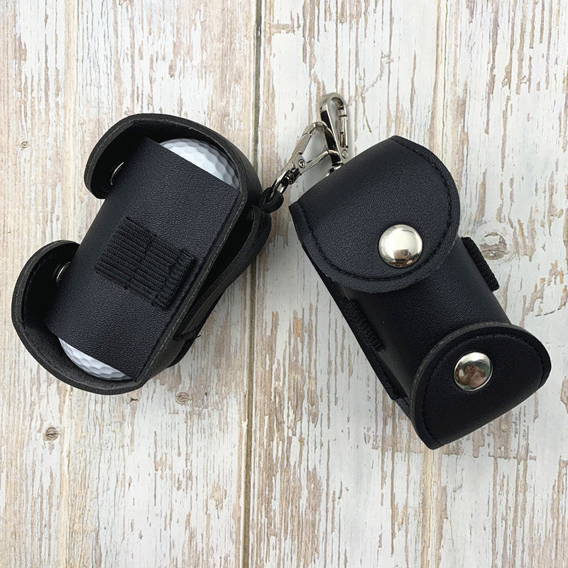 PU Leather Golf Ball Pouch Golf Bag Waist Pack