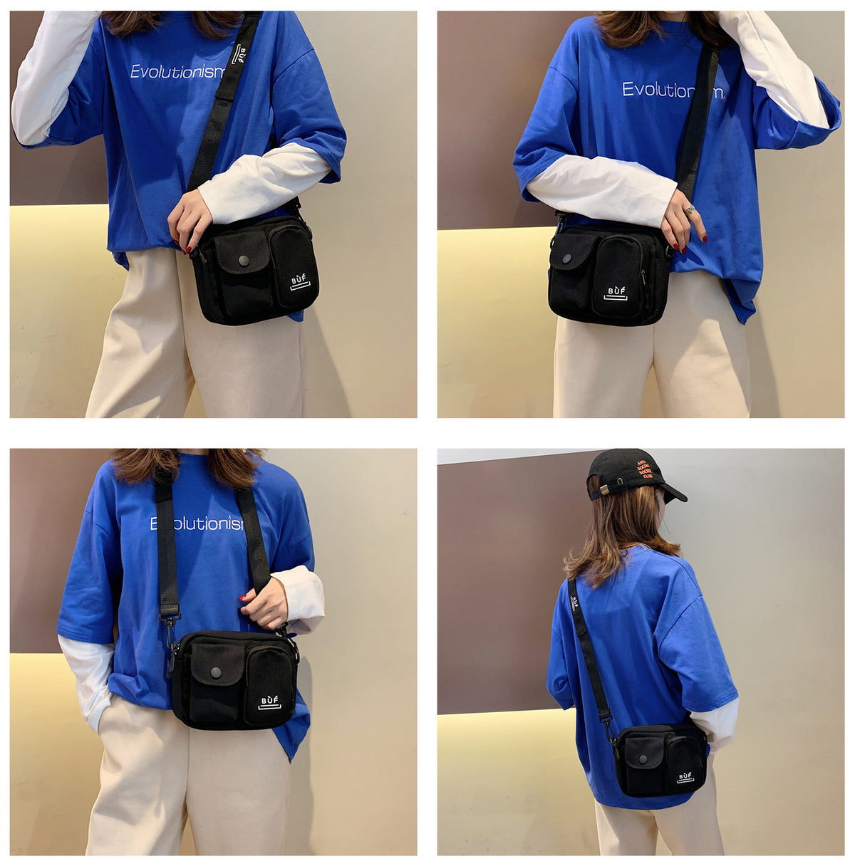 16 oz Canvas Mini Crossbody Bag Single Shoulder Bag Daily Cell Phone Purse Bag Stadium Approved Bag