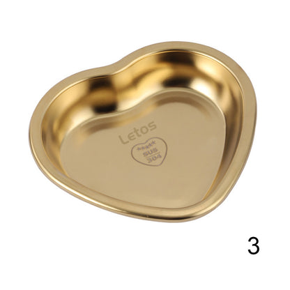 Stainless Steel Heart Shaped Large Size Plate Snack Eating Dish