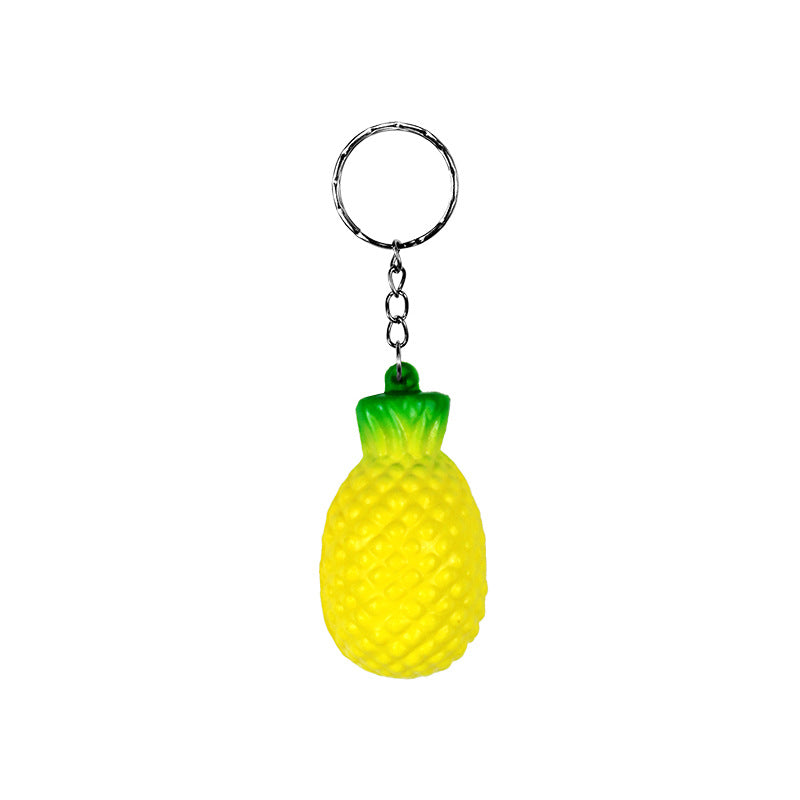 Simulated Pineapple Stress Reliever Ball Keychain