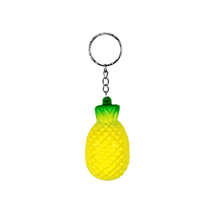 Simulated Pineapple Stress Reliever Ball Keychain