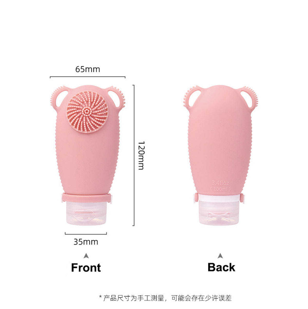 Silicone Travel Bottles for Toiletries W/Multi-functional Face Wash