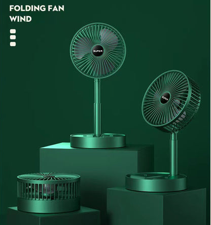 Foldable Rechargeable Desk Fan 3 Levels Wind Speed 180 Degree Rotatable Portable Handheld Fan