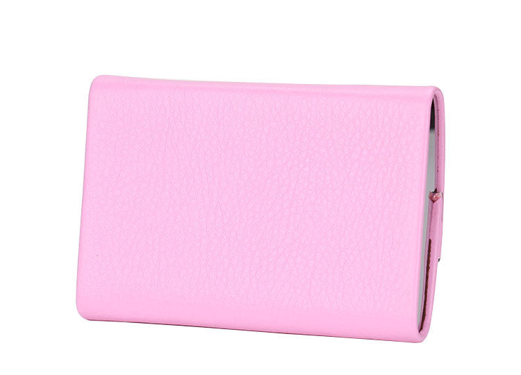Business Card Cases PU Leather Name Card Holders Stainless Steel Multi Card Holders for Men Women