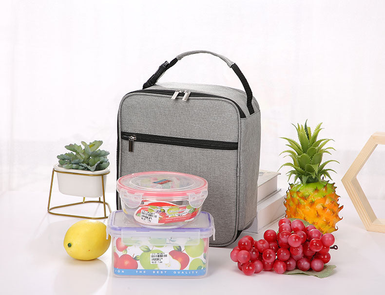 Large Capacity Oxford Lunch Tote With One Side Mesh Pocket