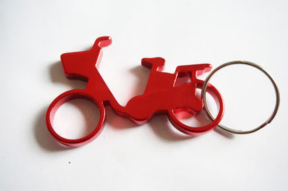 Creative Design Bicycle-Shaped Bottle Opener w/Key Tag