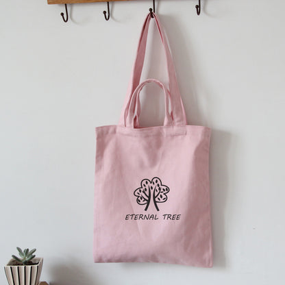 12 oz Canvas Grocery Shopping Tote Bag Single Shoulder Bag Daily Casual Bag For Students