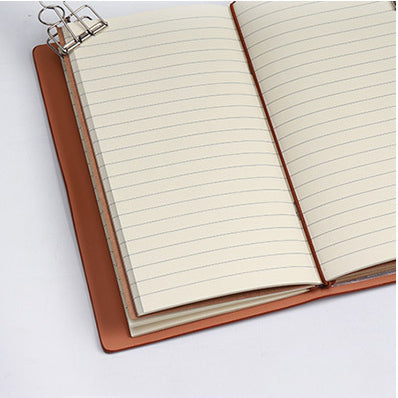 A6 PU Leather Journal Daily Notebook Daybook With Clear Card Slots And Zippered Bag