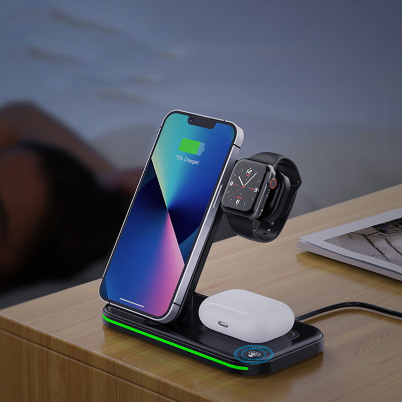 Magnetic 3" 1 Wireless Charging Station Wireless Charging Pad Travel Charger For Multiple Devices