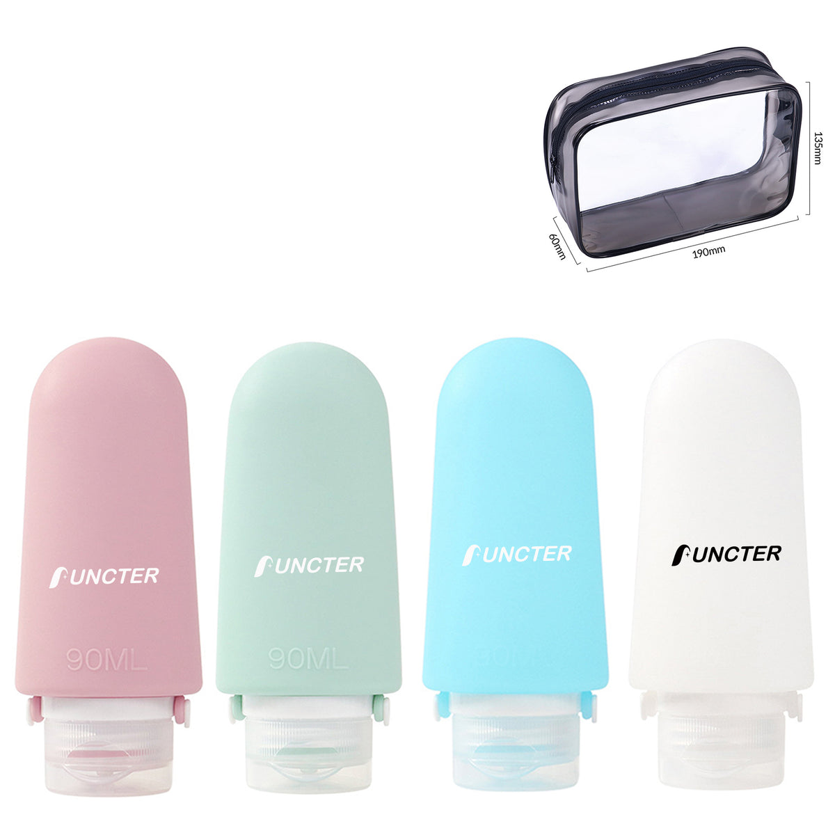 3OZ Portable Refillable Liquid Containers W/Handle ( 4pcs Set )