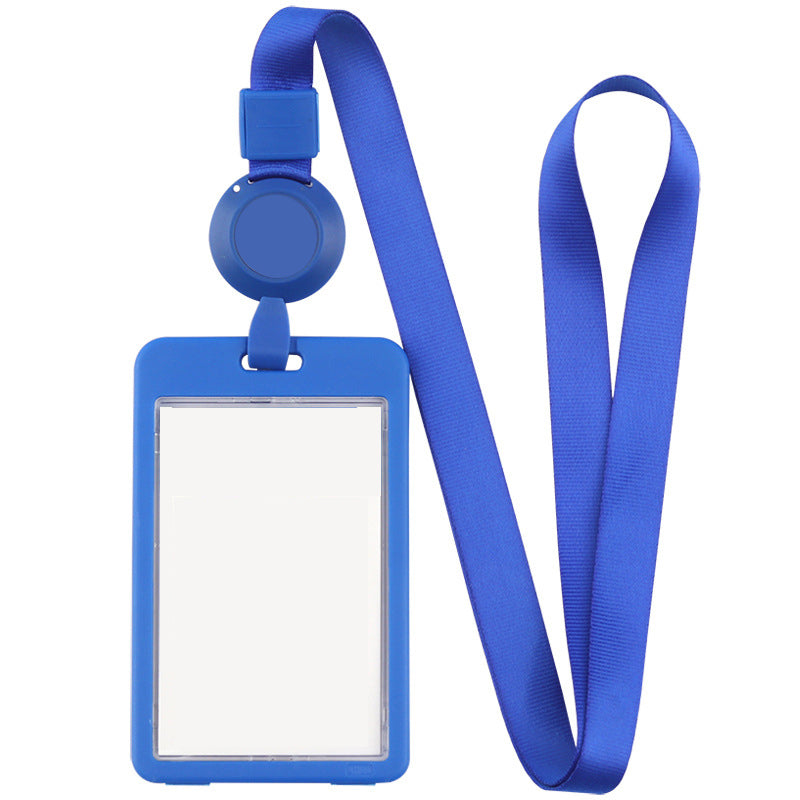 Plastic Vertical Badge Holder With Retractable Lanyard