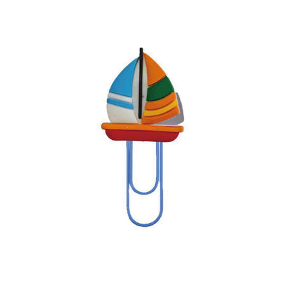 Custom Sailboat Shape Paper Clip Coated Clip PVC Paper Clasp