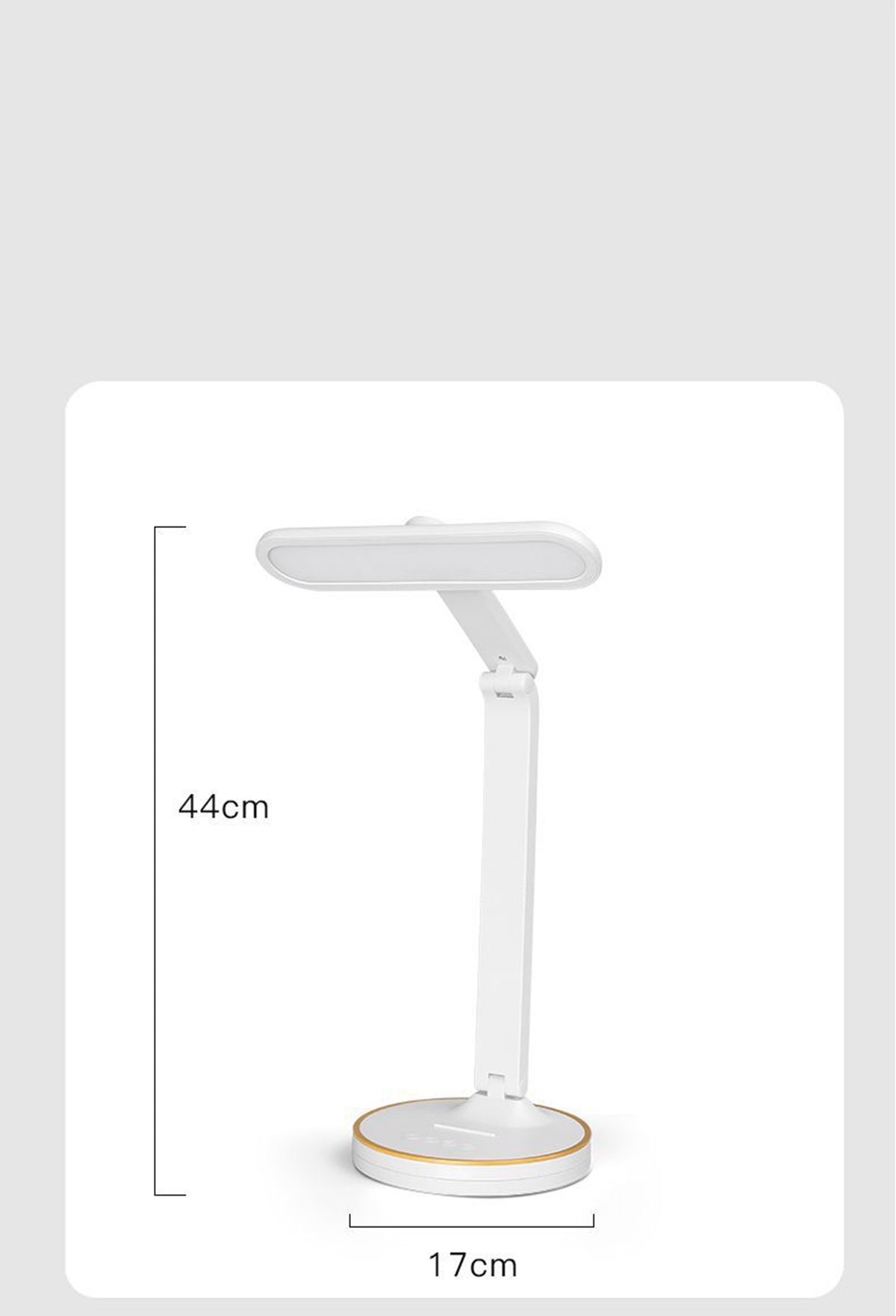 LED Foldable Desk Lamp, 3 Lighting Brightness Levels W/Adjustable Arm