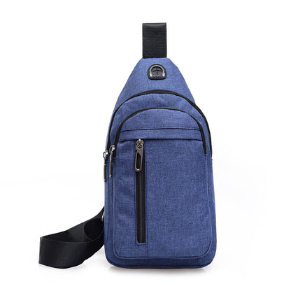 Sling Bag Chest Shoulder Backpack Travel Outdoors CrossBody Bags W/Earphone Hole