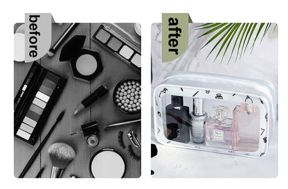 PVC Double Zippered Toiletry Bag Makeup Bag Handle Bag