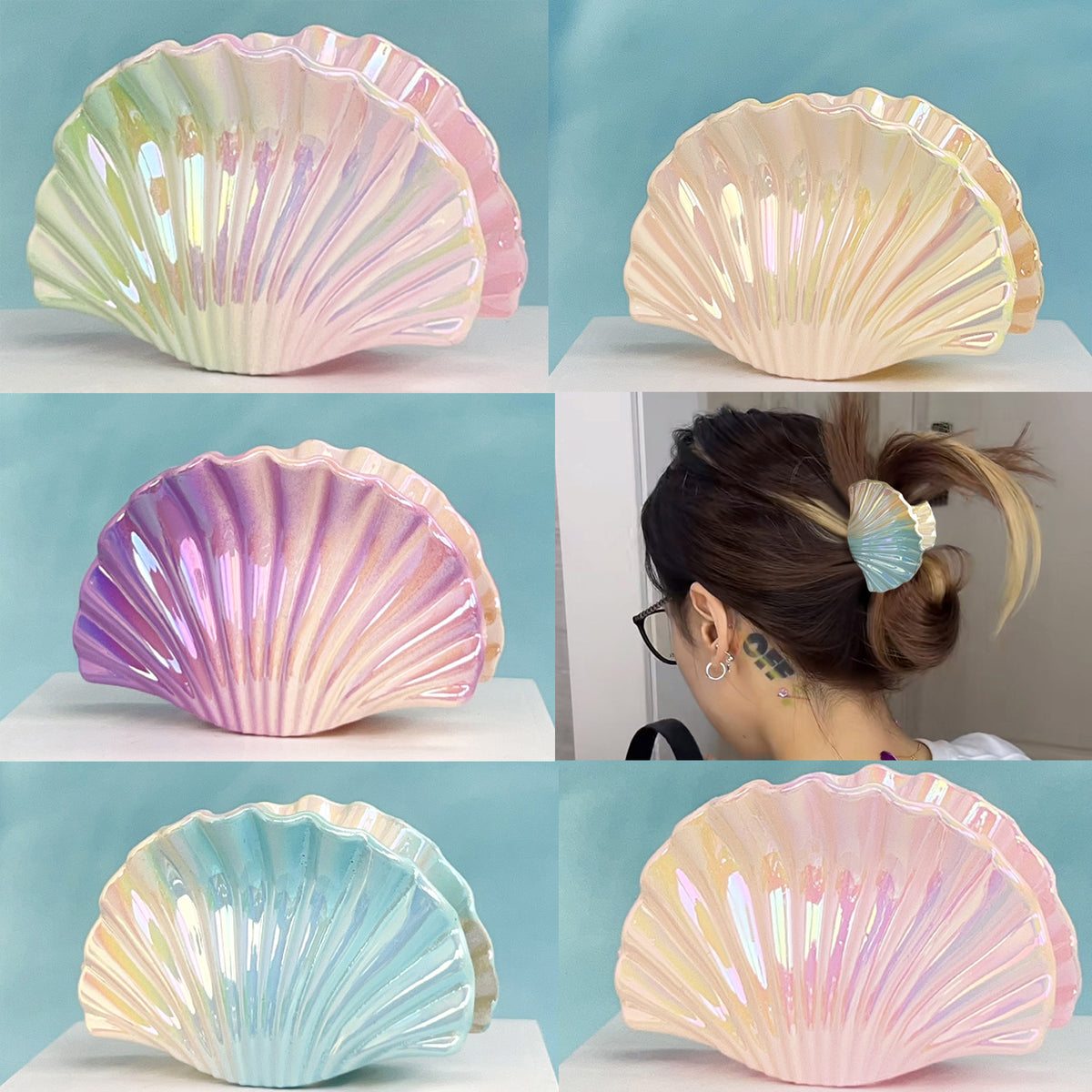 Seashell Gradient Hair Clips ( Small )
