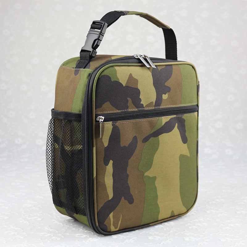 Large Capacity Oxford Lunch Tote With One Side Mesh Pocket