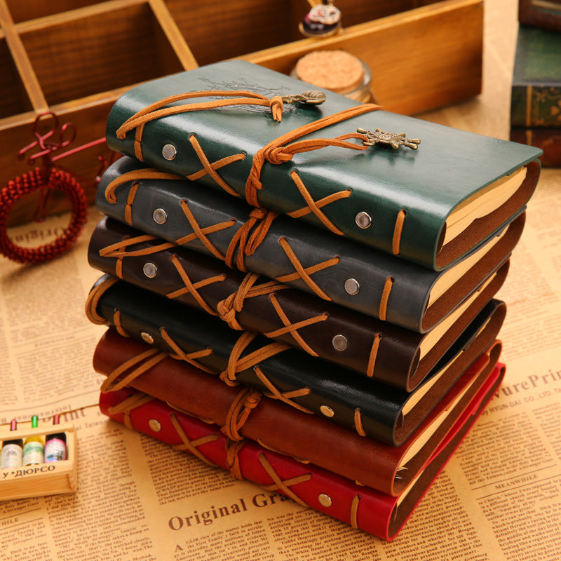 A6 PU Leather Journal Retro Style Binder Notebook Captain's On-the-go Notebook