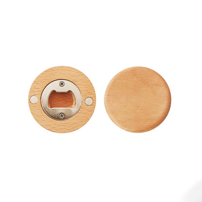 Magnetic Solid Wood Bottle Opener 2.5*2.5"