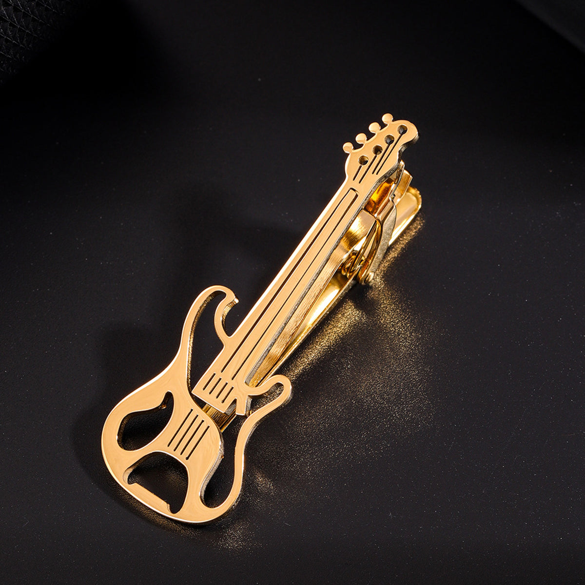 Stainless Steel Fashion Guitar Tie Bar Tie clip for Man