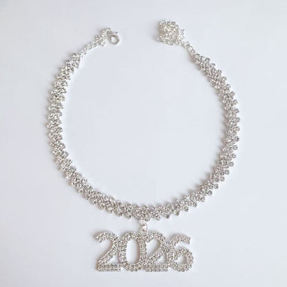 2026 Cuban Chain Rhinestone New Year Necklace