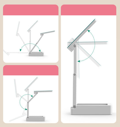 Eye Caring Dimmable Desk Lamp Time Display Foldable Night Light For Home Office With Power Bank