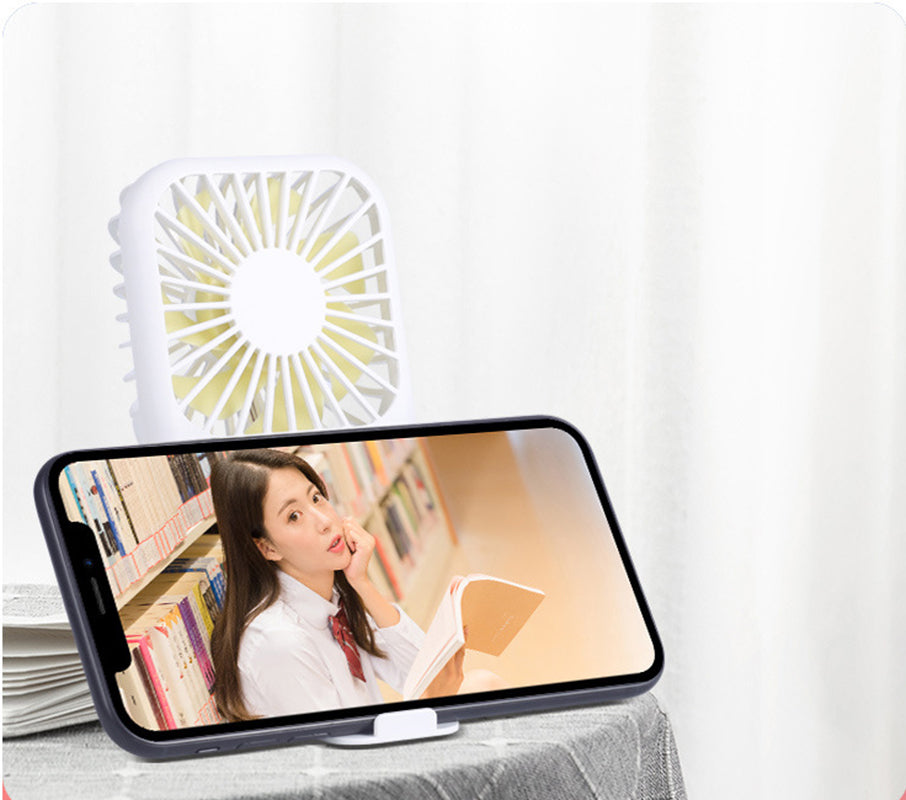 Mini Rechargeable Handheld Fan Phone Holder Adjustable Wind Speed Fan