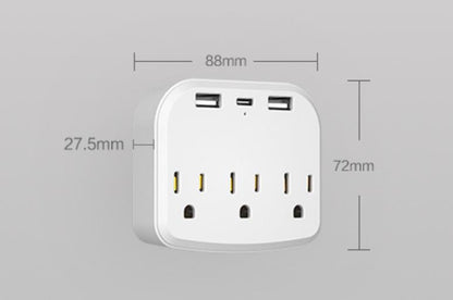UL wall charger W/2 USB & 1 Type C Port