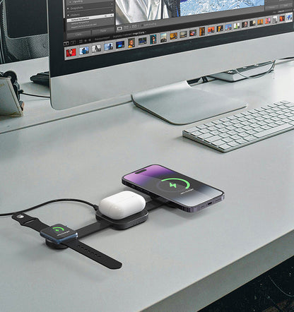3" 1 Foldable Magnetic Wireless Charger Wireless Charging Pad For Multiple Device-Full color Print