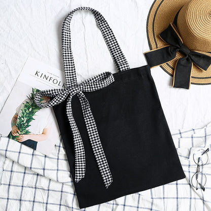 12 oz Canvas Grocery Shopping Tote Bag Single Shoulder Bag Daily Casual Bag For Students