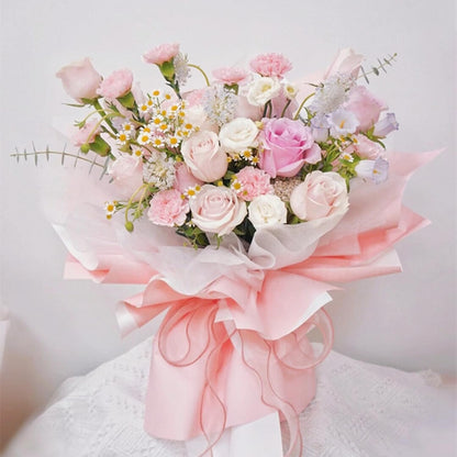 23" x 23" Floral Bouquet Wrap Paper - Pink