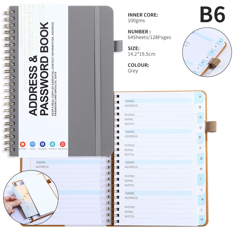 B6 Journal Double Spiral Notebook W/ Pen Loop