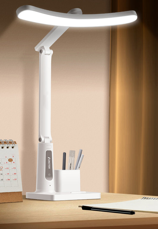 Portable Small Desk Lamp with 3 Lighting Modes, Battery Operated Rechargeable Desk Light