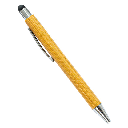 Bamboo Pens with Touch Stylus Tip Wooden Engraving Ballpoint Pen
