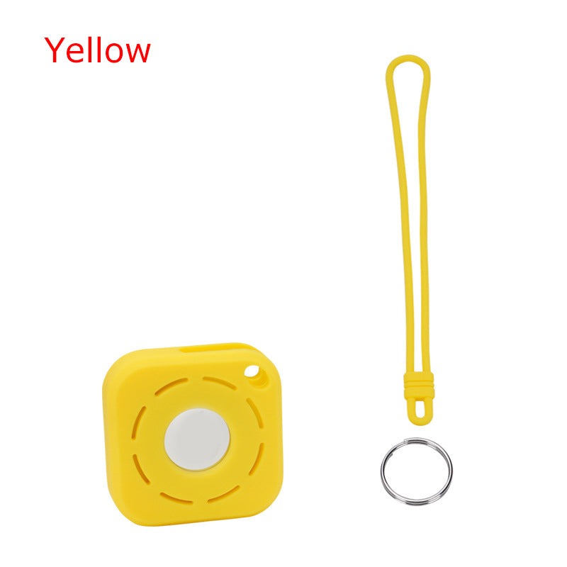 Square Silicone KeyTag Tracker Cover Access Card Sleeve Anti-Lost Protector Holder W/ Silicone Strap